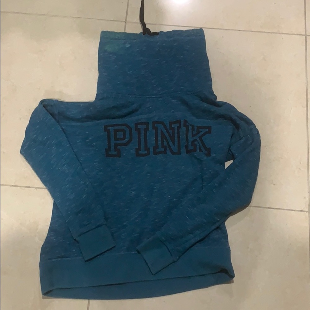 Victoria Secret Pink Sweater/ teal cow neck